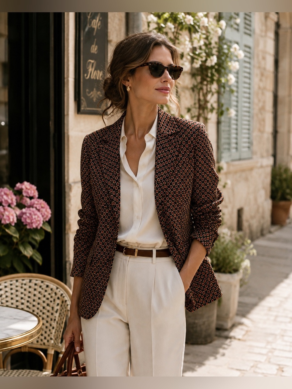 Cabi Dandy Blazer XL NWT Peppercorn Medallion Knit Stretch Jacket Fall 2024